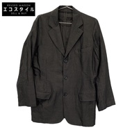 CP Company Gray Cotton Linen Herringbone Tailored Jacket, Size 46