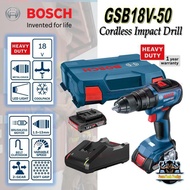 BOSCH GSB 18V-50 IMPACT DRILL DRIVER/ 2x 5.0Ah BATTERIES/ 18V DRILL DRIVER