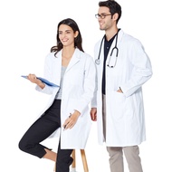 【Ready stock】Lab Coat Woman Doctor Coat Doctor Uniform Student White Coat Laboratory Coat Baju Makma