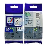 Nhãn in TZ2-231 dùng cho máy Brother PT-E110/P300BT/P710BT - Chữ đen nền trắng 12mm x 8m