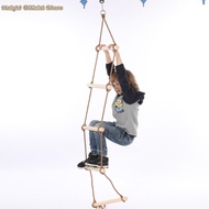 【New Arrival】Wooden Rope Ladder Multi Rungs Children Climbing Toy Safe Sports Rope Swing
