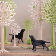 LOVI｜3D立體拼圖樺木明信片/擺飾－拉不拉多(15cm)