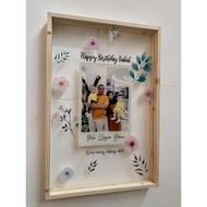 Wooden Floating Acrylic Wooden Frame Birthday Greeting GiftDesign | 6R 15x20cm | 8RP 20x30cm | 12RP 
