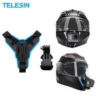 【SG Stocks】TELESIN Motorcycle Bike Helmet Front Chin Mount Strap for GoPro HERO 9 8 7 6 5 BLACK / Insta360