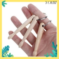 YOHII Drumsticks Keychain, Metal Wood Drum Sticks Key Ring, Professional Gift Mini Drumstick Grommet