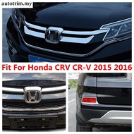 ABS Chrome Accessories For Honda CRV CR-V 2015 2016 Front Head Middle Grille Grill Emblem Rear Fog L