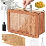 Money Saving Box, Cash Vault Wooden Savings Box 10,000 Dollar, Cash Saver Box Money Save Box with Mo