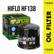 Penapis Minyak Hiflo Filtro HF138 Oil Filter (GSX600 GSX1000 GSX1000 RSV4RR RSV4F V-STROM650)