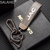 Car Keychain Vintage Leather Zinc Alloy Key Ring for jac nk j4 J5 j7 Saloon SEI 2 7 JS3 JS4 JS2 KN K