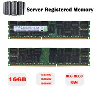 Samsung Memoria RAM DDR3 16GB 1333MHz 1600MHz 1866MHz หน่วยความจำเซิร์ฟเวอร์ PC3L PC3-10600R PC3-12800R PC3-14900R 240Pin REG ECC DDR3 = 1.5V DDR3L = 1.35V RAM หน่วยความจำที่ลงทะเบียนสนับสนุน Workstation/X58/X79 Server