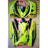 LC135 YAMAHA V4 TO V7 CHROME GOLD BK (22) BODY COVER SET WITH SIAP STICKER TANAM - HAYABUSA DPBMC / VR46 YELLOW