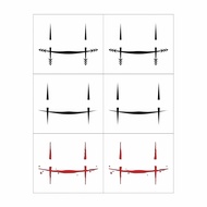 Pelekat Tatu Sementara Wajah Choso JJK Tatu untuk Aksesori Halloween Parti Anime Cosplay (6 PCS)