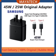 【Ready Stock】Original Samsung 65W PD Power Adapter Trio/Samsung 45W Charger / 25W Charger / Type C t