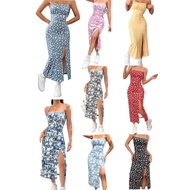 [Ready Stock Fast Shipping] 2025 Autumn Sling Wrap Breast High Daisy Leopard Print Print Hip Skirt L