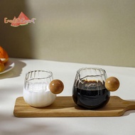 [ECM] 50/100/150ml Wood Handle Glass Espresso Measuring Cup DIY Milk Jug Coffee Supplies Transparent