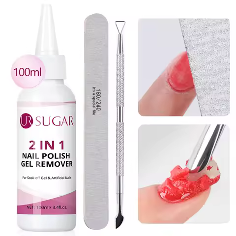 UR SUGAR 2 IN 1 Nail Polish Gel Remover 100ML Nail Glue Remover Fast Gel Remover Easy To Soften Fals