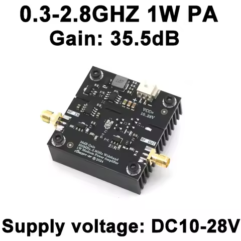 300M-2.8GHz 1W RF Power Amplifier 36dB Driver Radio Medium Wave UHF FM Transmitter Walkie Talkie WIF