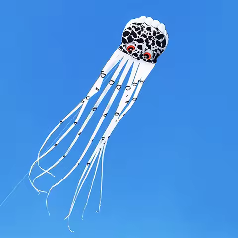 Oreo Octopus Soft Kite with 3D Eyes – Easy Flying Wind-Resistant Kite for Adults