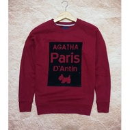 Crewneck agatha paris logo velvet Soft Material Recommended Used/second/preloved