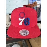 Mitchell and Ness Philadelphia 76ers Red Snapback Cap