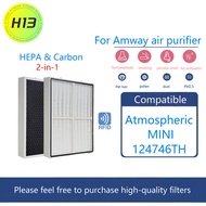 (RFID) For Amway Air Purifier Filter Atmosphere Mini 124746 HEPA&Carbon 2-in-1 H13