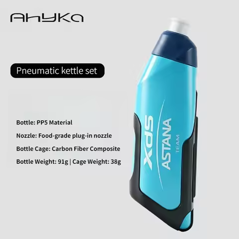 AHYKA Pro Aerodynamic Water Bottle Set XDS Astana Team Edition Cycling Bottle with Cage For Road Bik