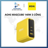 Cốc Sạc Aohi Magcube hiệu suất 140w mã hiệu AOC-C012/AOC-C017 (3 Cổng) hỗ trợ PD3.1/PPS/IQ4+ hàng xị