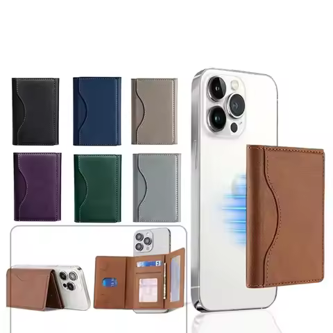 Magnetic Folding Wallet Card Holder Leather Case for Magsafe IPhone 14 16 15 13 Pro Max Plus 16Pro I