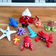 Blue Ocean Creature Collection - Flexible jointed sea creature toy