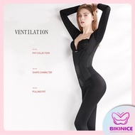 Women Gridle Panties Corset Pull-back Trousers Long-sleeved One-piece Shapewear 1911