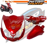 Cover Body Depan Honda Beat Fi Merah 2012 2013 2014 Non Esp ( Batok Depan Tameng Depan Spakbor Depan ) Body Halus Depan Beat Fi 2012 - 2014 Merah / Paket Cover Depan Beat Fi Merah / Tameng Dasi Spakbor Depan Batok Depan Merah 2012 2013 2014 Starter Kasar