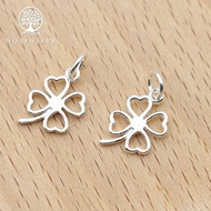 Hanging four-leaf clover silver charm - Silver charm, bracelet accessory, 4-leaf clover pendant - NQ