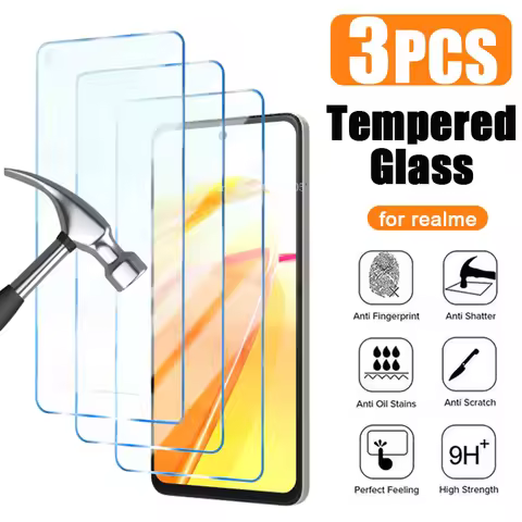 3PCS All Transparent Tempered Glass for Realme GT Neo 2 3 GT 2 X2 Pro C11 C21 Screen Protector on Re