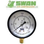 Swan Air Compressor Pressure Gauge DRY : 0-10kgf/cm2(0-150PSI)10bar : 0-20kgf/cm2(0-300PSI)20bar
