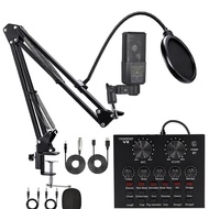 240Condenser Microphone Sound Card Set English Sound Card V8S Live Streaming Equipment F998Full Set 