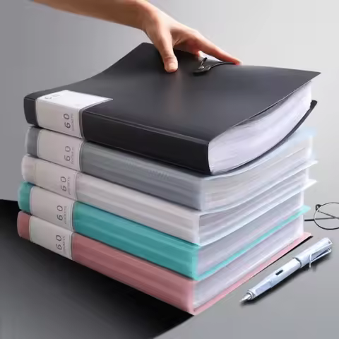 Durable 60-Pocket A4 Folder File Bag, High Transparency & Waterproof, Ideal for Exam Papers & A4 Siz