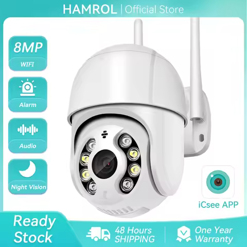 4K 8MP PTZ Wifi IP Camera 4X Digital Zoom HD 5MP CCTV Camera ICSee H.265 Outdoor 4MP Wireless Video 