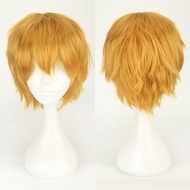K049-20 dark blonde blonde gold wig base short men's wig