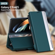 เคสหนังแม่เหล็กพร้อมปากกาด้านข้างสำหรับ Samsung Galaxy Z Fold5 Fold4 5G เคสที่มีช่องเสียบปากกา Fold2