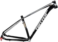 27.5/29er Mountain Bike Frame Aluminum Alloy Hardtail MTB Frame 15''/17''/19'' QR 135mm Disc Brake Frame Routing Internal XC (Color : Black White, Size : 15'')