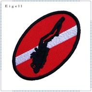 Eigell Ellipse diver Flag Patch Patches Backpack Badge Scuba Diving Dive  Embroidered