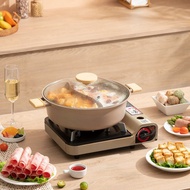 【Taste Plus】悅味元麥 一體成型不沾鍋鴛鴦火鍋 湯鍋燉煮鍋30cm