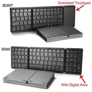 [kline]Portable Mini Three Folding Bluetooth Keyboard 64 Keys Wireless Foldable Touchpad Keypad for IOS Android iPad Tablet Phone