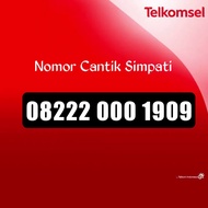 Nomor Cantik Telkomsel Super 08222 000 1909 Ekor 909 Rapi 1909 222000