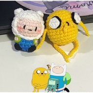 Adventure Time Trio Keychain - Finn Jake Bmo Handmade Wool