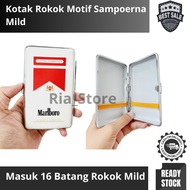 Kotak Penyimpanan Rokok Motif Unik Antik Brand Rokok Marlboro Putih