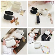 For Technics EAH-AZ100 Super Case Fashion Flower Pendant Lanyard / Cute Bear Silicone Earphone Cover
