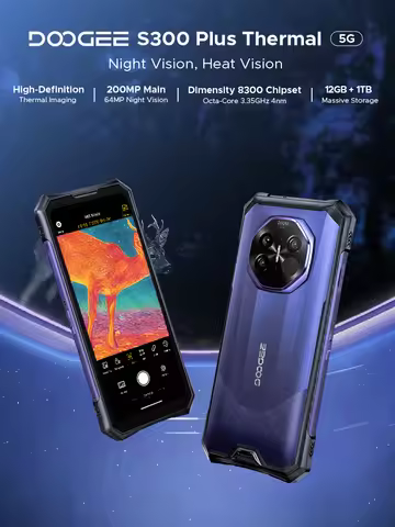 World Premiere DOOGEE S300 Plus Thermal Rugged Phone 5G Thermal Imaging 12GB 1TB 6.78'' Screen Andro