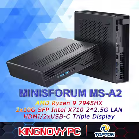 MINISFORUM MS-A2 Mini PC AMD Ryzen 9 9955HX 7940HX 2x10G SFP Intel X710 2*2.5G LAN 3*NVMe Windows 11
