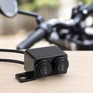 Motorcycle Dual 3 Way Switch Version 2 Mini Driving Switch Mirror Mount